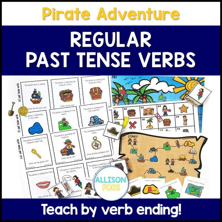 Regular Past Tense Verbs Cards, Activities, and Grammar Games for ...