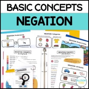 Negation Basic Concepts Speech Therapy, Special Education, & ESL Worksheets