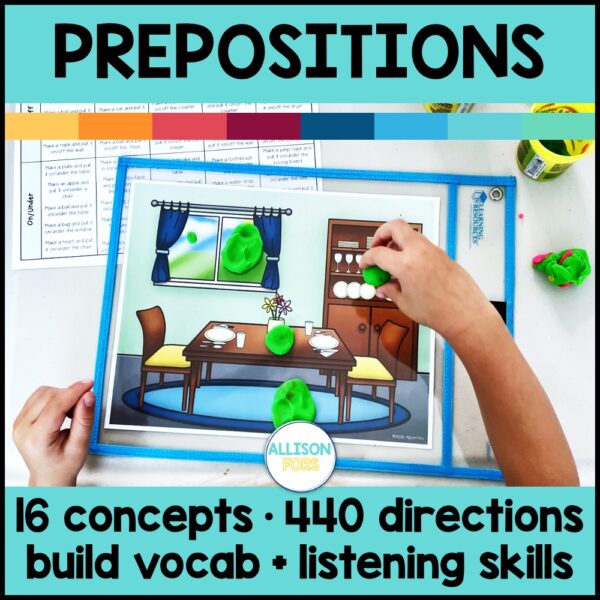 Prepositions Scenes Basic Concepts Speech Therapy NO PREP - Play Dough Mats