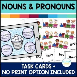 Pronouns Speech Therapy Cards - Printable and Digital