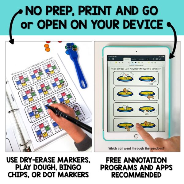 Prepositions Worksheets Bundle Basic Concepts NO PREP - Image 3