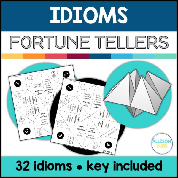 Idioms Figurative Language Fortune Tellers - Vocabulary Games for Speech Therapy