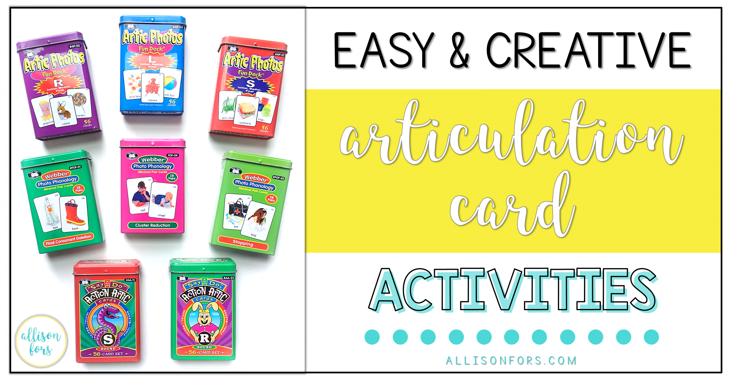 Easy and Creative Articulation Card Activities