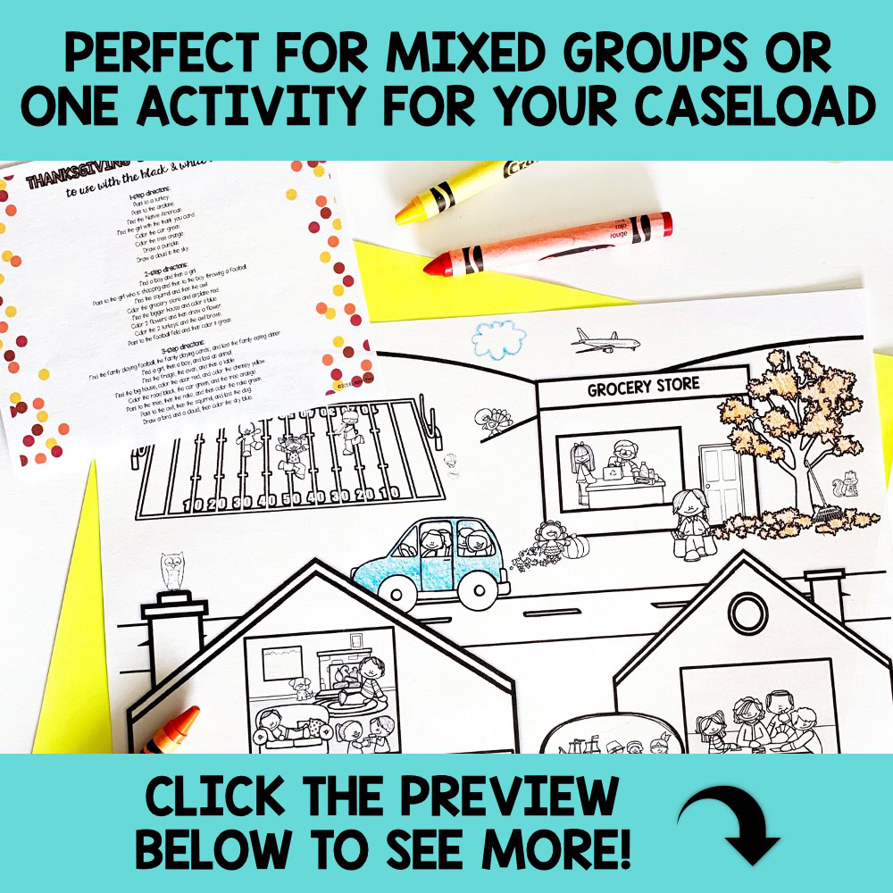 Picture Scene Thanksgiving Speech Therapy Activities - Language Scene - Image 4