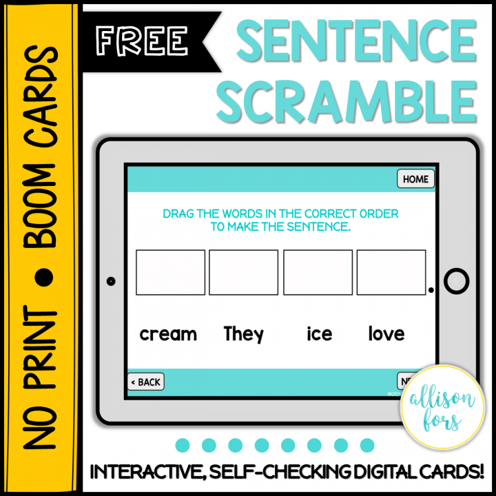 free sentence scramble