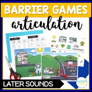Articulation Barrier Games Speech Therapy for Later Sounds