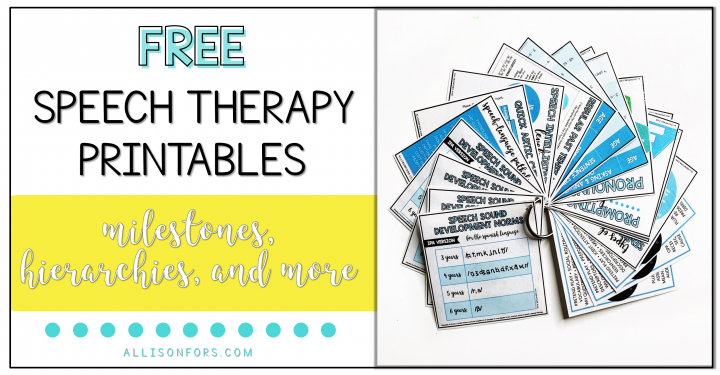 Free Speech Therapy Printables: Milestones, Hierarchies, and More