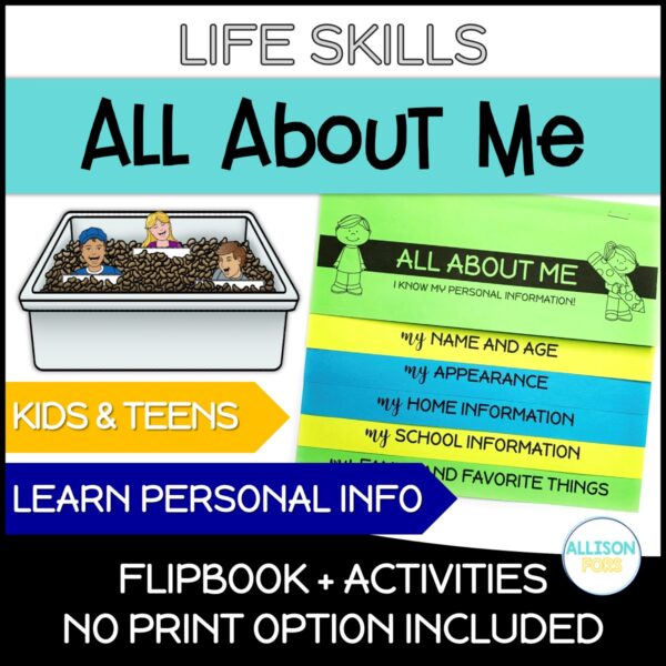 All About Me Personal Information Life Skills - Digital and Printable