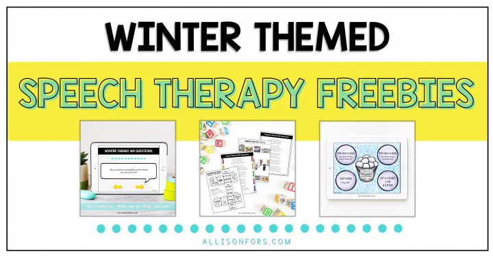 winter speech therapy freebies