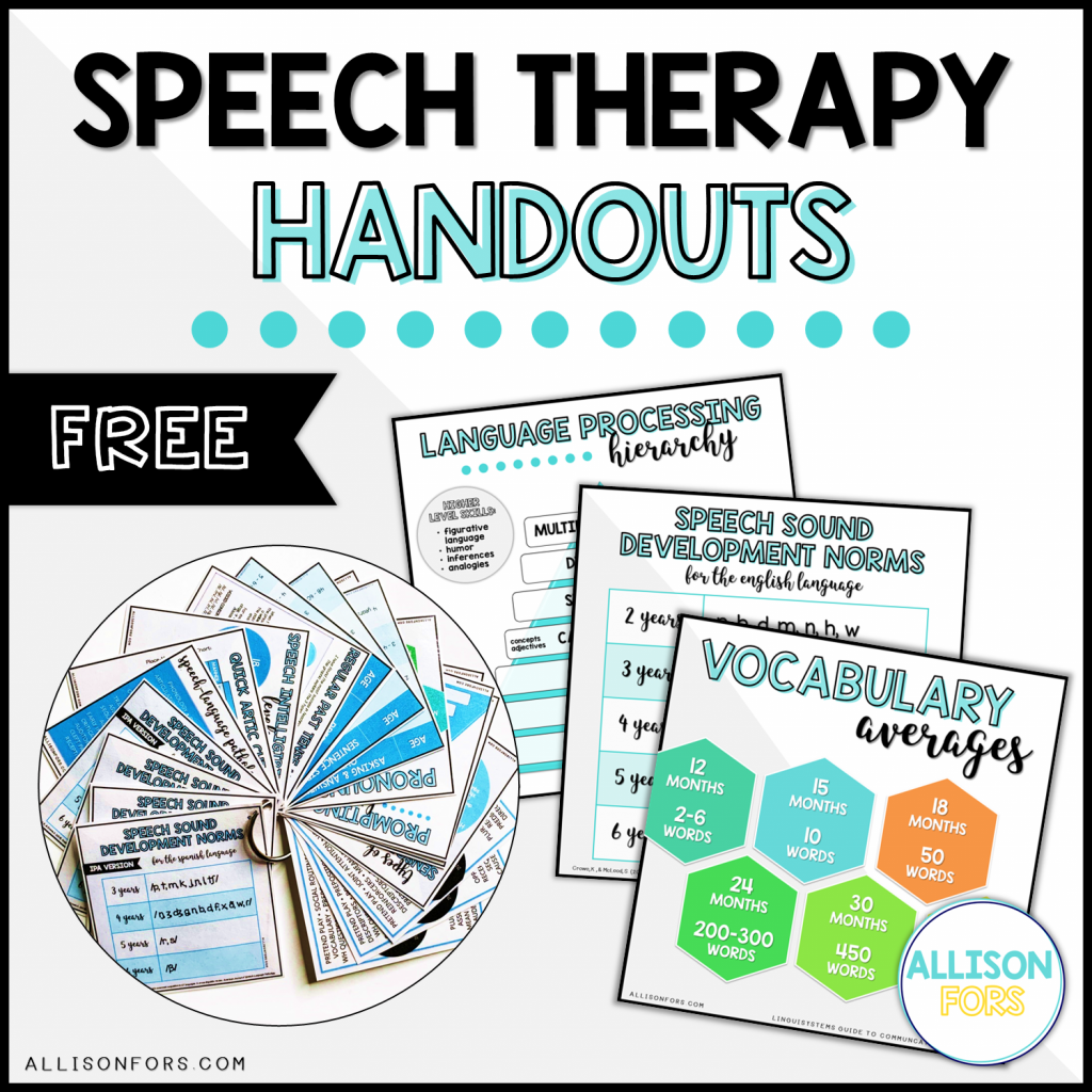 free speech therapy handouts