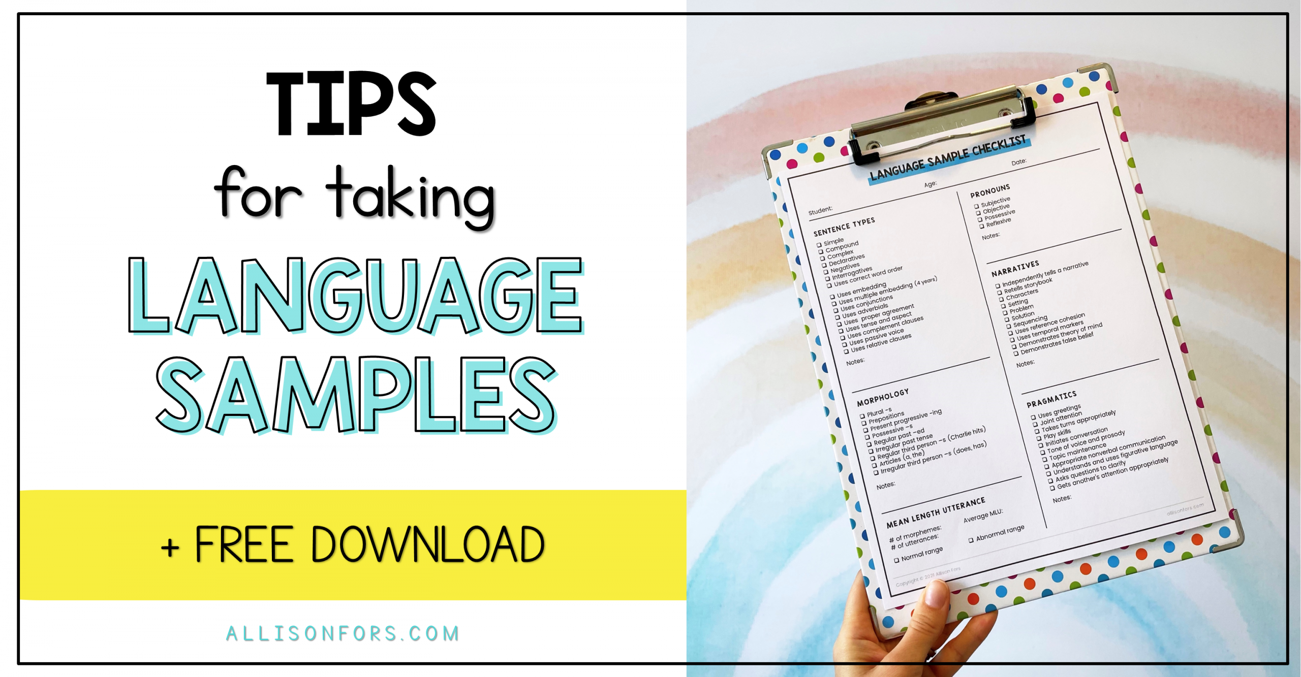 Tips for Taking Language Samples