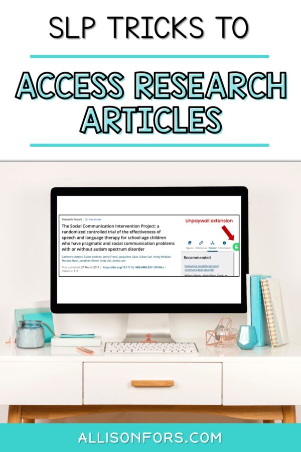Tips and Tricks to Access Research for SLPs | Allison Fors, Inc.
