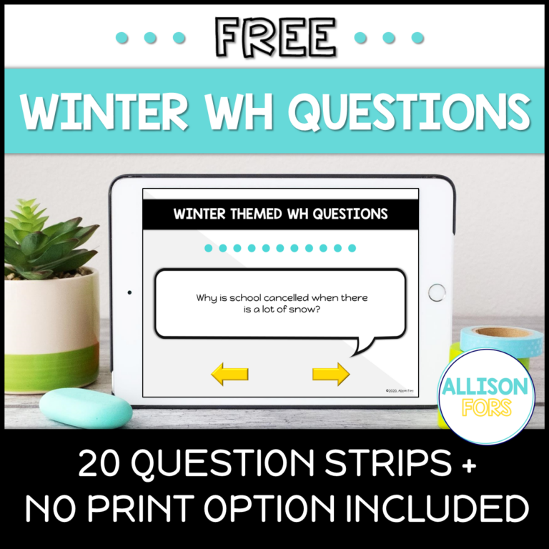 7 Wh Questions Activities for Speech Therapy | Allison Fors, Inc.