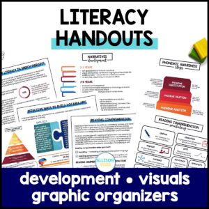 Literacy Handouts, Development, Visuals, and Graphic Organizers