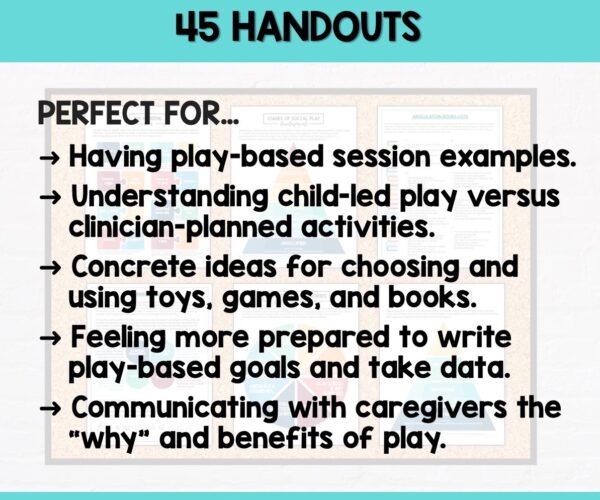 Play Based Speech Therapy Handouts Guidebook – Early Intervention and Preschool - Image 4