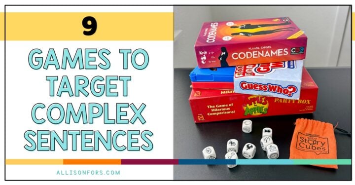 grammar games to target complex sentences