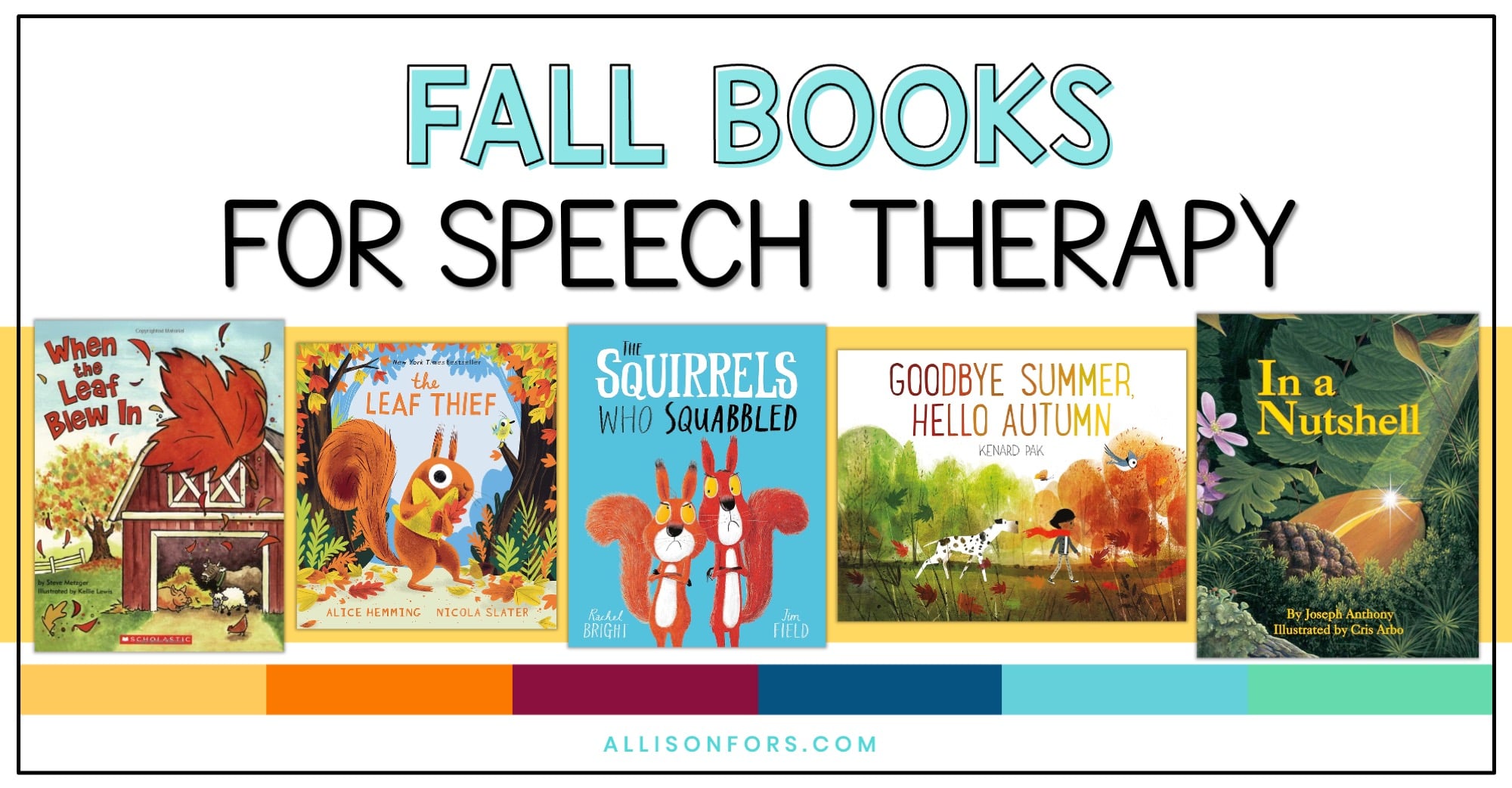 fall books for speech therapy classroom