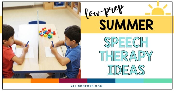 summer speech therapy activity ideas low prep