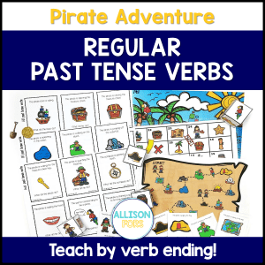 Regular Past Tense Verbs Cards, Activities, and Grammar Games for Speech Therapy