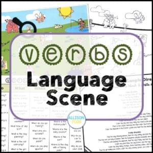 Verbs Picture Scene for Speech Therapy - Language Scene